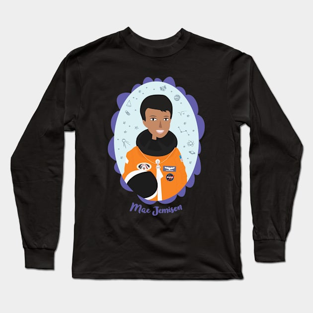 Women of Science: Mae Jemison Long Sleeve T-Shirt by Plan8